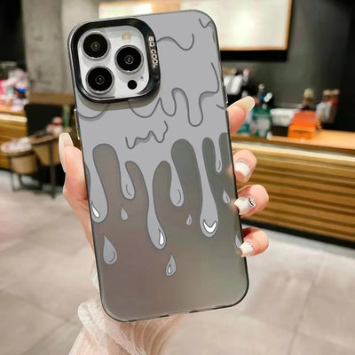 Fashion Stripe Pattern Lens Protect Plating Back Cover Fundas Phone Case