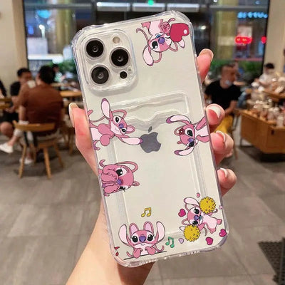 Cartoon Stitch Card Holder Slot Bag Wallet Phone Case
