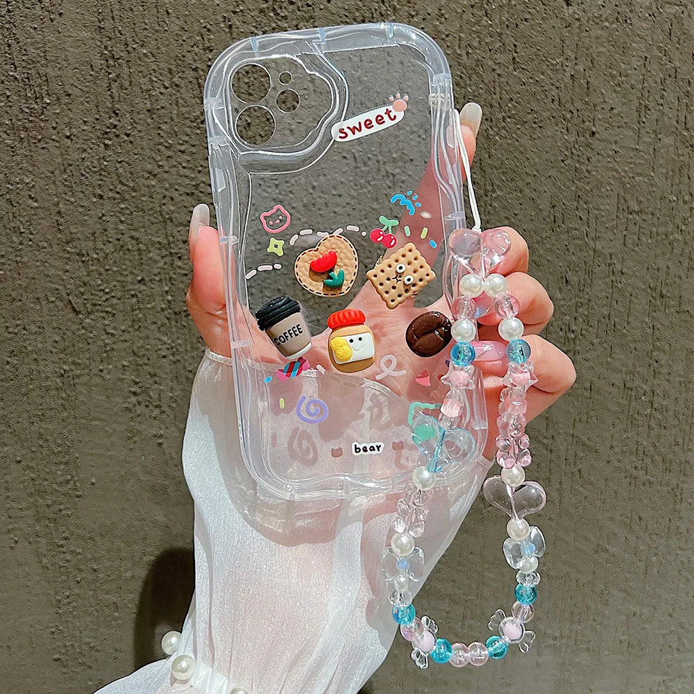 Korean Cute 3D Bear Coffee Phone Case