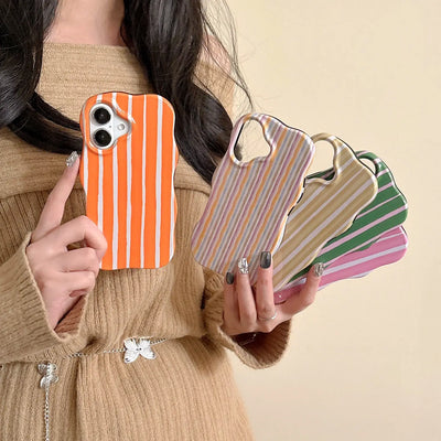 Fashion 2 in 1 Glossy Stripes Phone Case