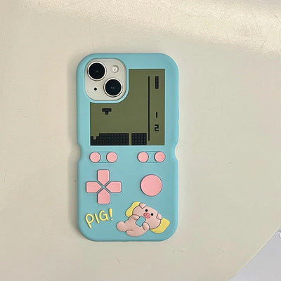 Funny Game Player Pig Soft Silicone Phone Case