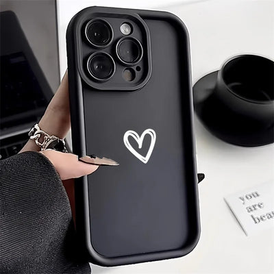 Cute Love Heart Matte Phone Case