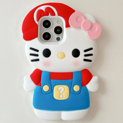 Kawaii 3D Cartoon Hello Kitty Soft Silicone Phone Case