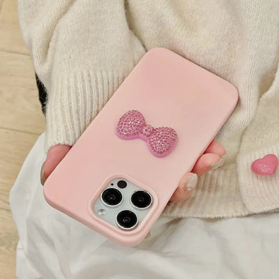 Luxury Bling Rhinestone Bow Pink Phone Case