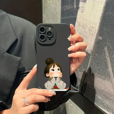 Cute Angry Little Girl Printed Silicone Phone Case