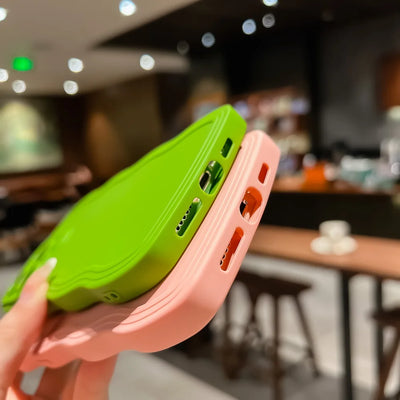 Fashion Cute Solid Curly Wave Phone Case