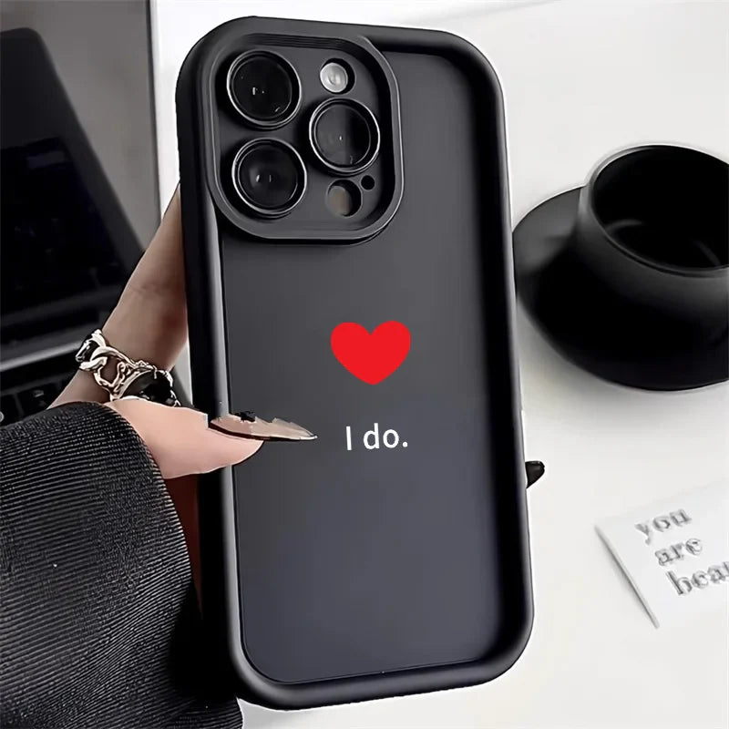 Cute Love Heart Matte Phone Case