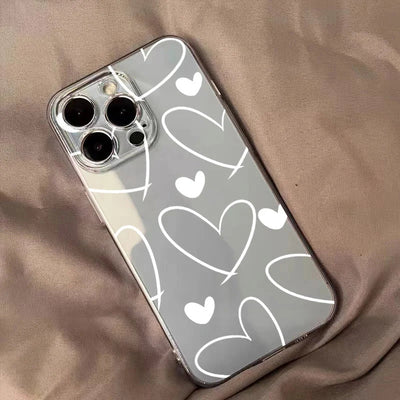 Love Heart Soft Clear Simple lines Cover Phone Case