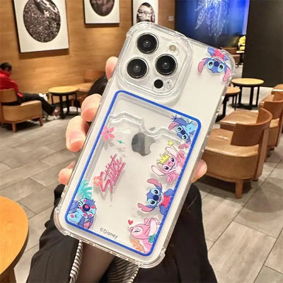 Cartoon Stitch Card Holder Slot Bag Wallet Phone Case