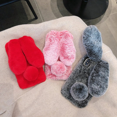 Rabbit Hair Plush Phone Case