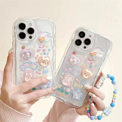 Korean 3D Bear Hang Phone Case