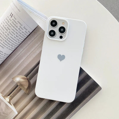 Matte Candy Color Love Heart Soft TPU Phone Case