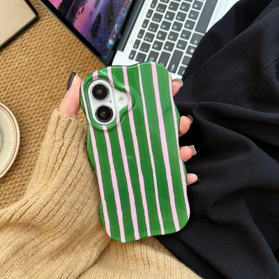 Fashion 2 in 1 Glossy Stripes Phone Case