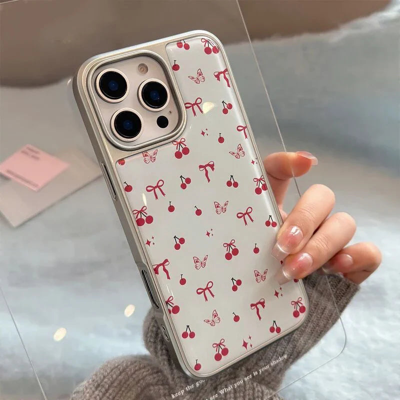 Fantastic Butterfly Red Cherry Bow Compatible Phone Case