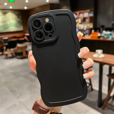 Fashion Cute Solid Curly Wave Phone Case