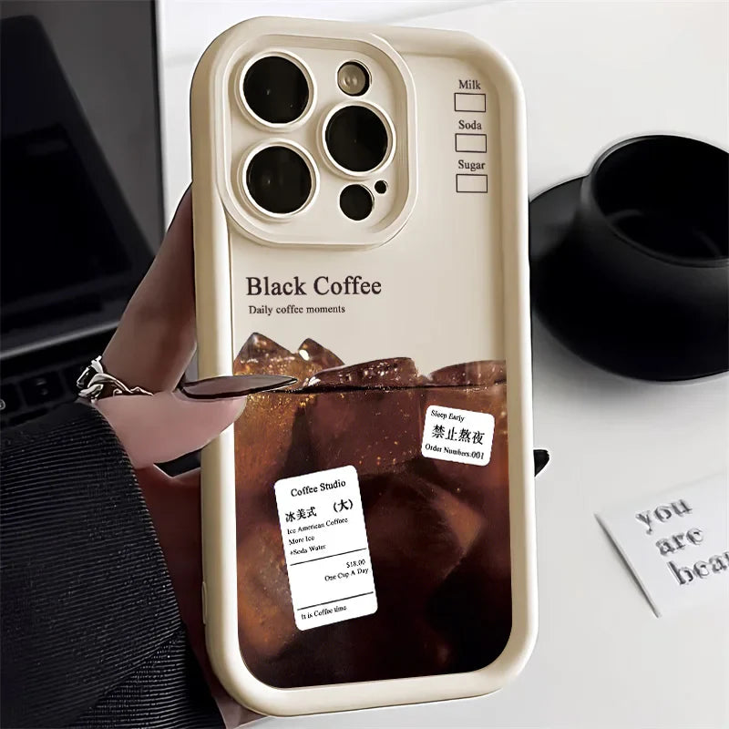 Coffee Candy Color Shockproof Bumper Cover Phone Case