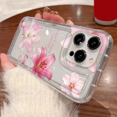 Vibrant Flower Lily Print Clear Cover Soft Phone Case