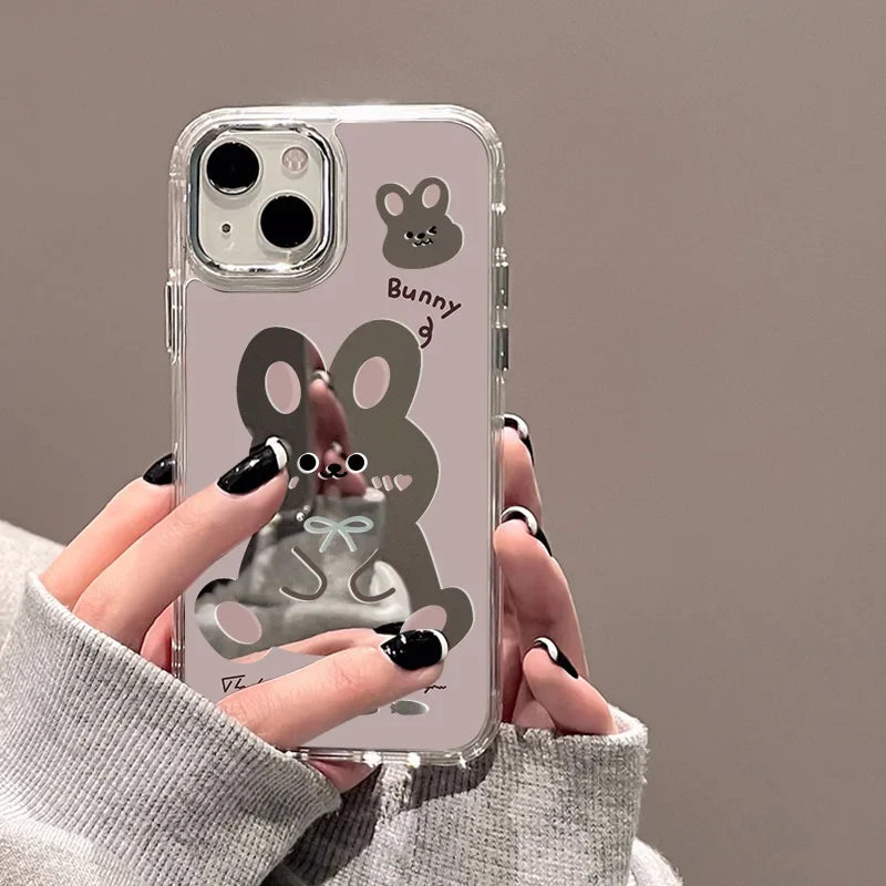 Cute Puppy Luxury Plating Mirror Shockproof Cover Phone Case