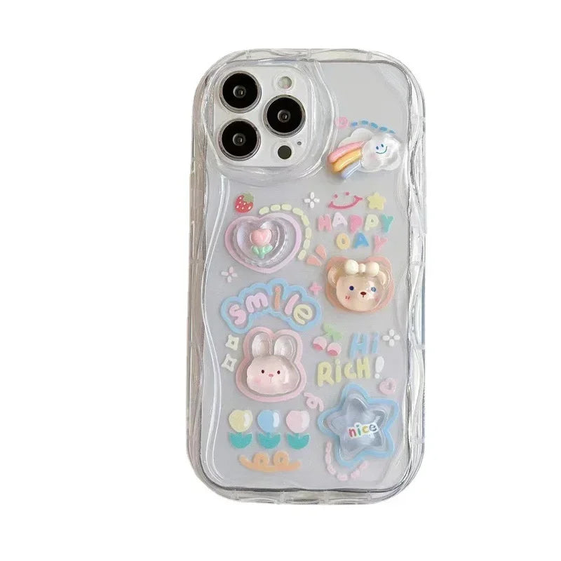Korean 3D Bear Hang Phone Case