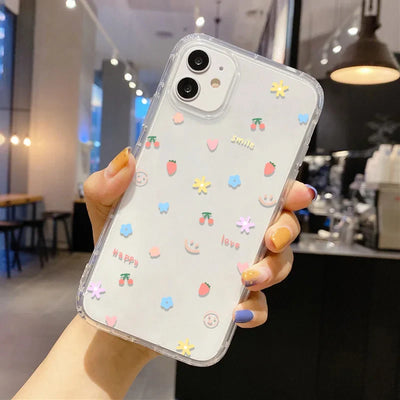 Clear Shockproof Love Heart Cover Phone Case