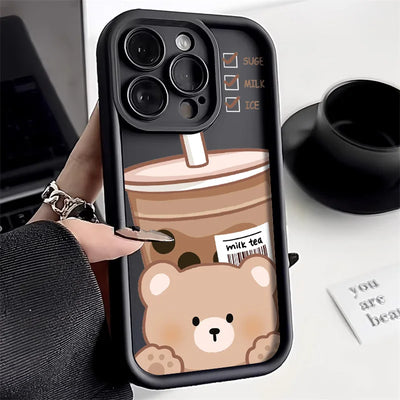 Coffee Candy Color Shockproof Bumper Cover Phone Case