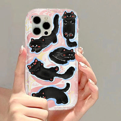 Cute Cat Clear Soft Funda Airbag Cover Phone Case