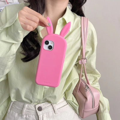 Cute Bunny Rabbit Ear Case Funny 3D Cartoon Shock Proof Phone Case