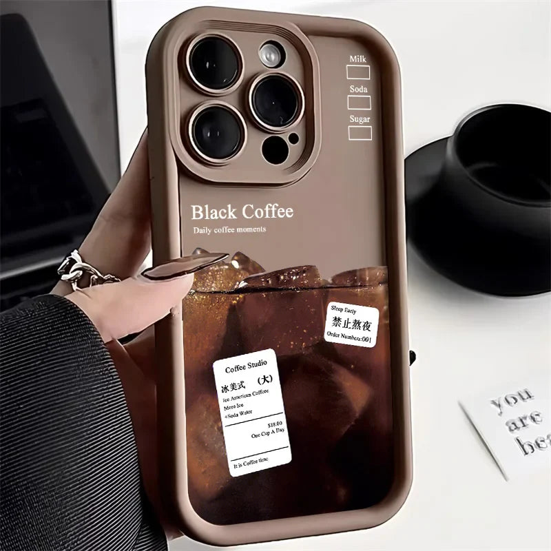 Coffee Candy Color Shockproof Bumper Cover Phone Case