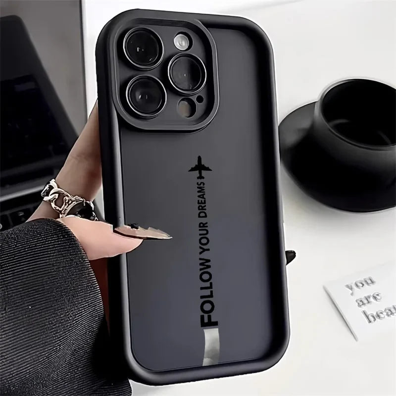 Travel-Inspired Airplane Route Soft Liquid Silicone Phone Case