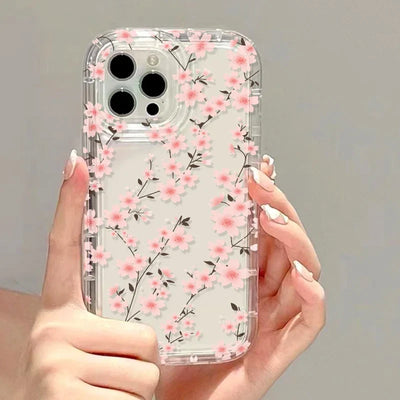 Flower Shockproof Soft Clear Cover Funda Phone Case