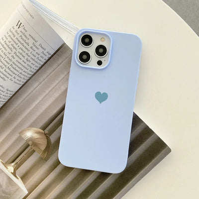 Matte Candy Color Love Heart Soft TPU Phone Case