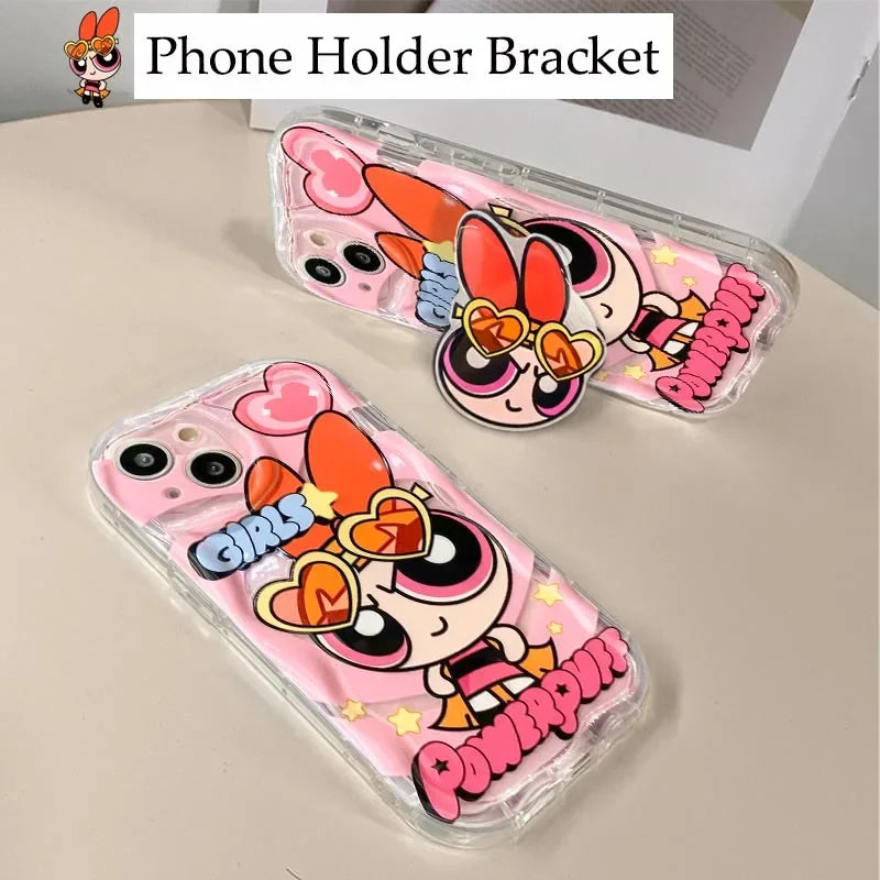 Lovely Powerpuff Girls Holder Stand Phone Case