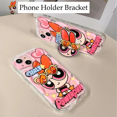Lovely Powerpuff Girls Holder Stand Phone Case