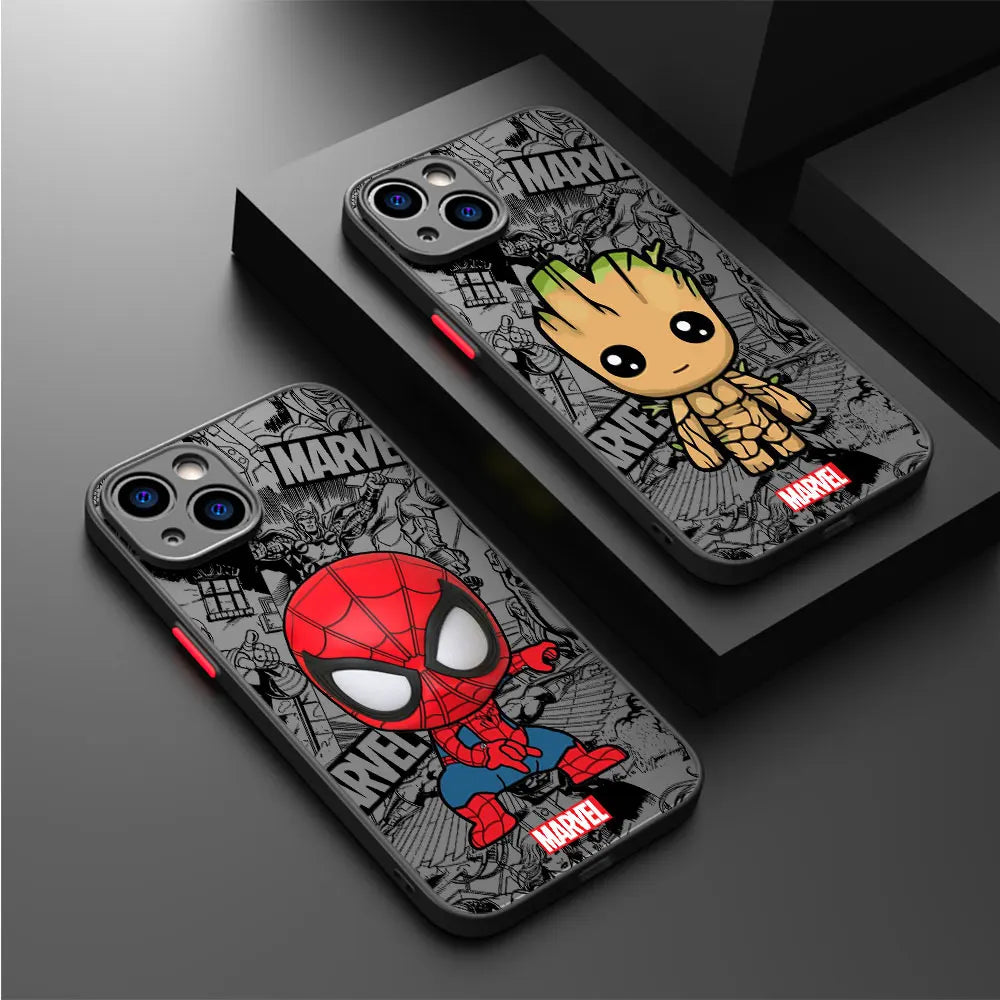 Cartoon Marvel Groot Spiderman Case Phone