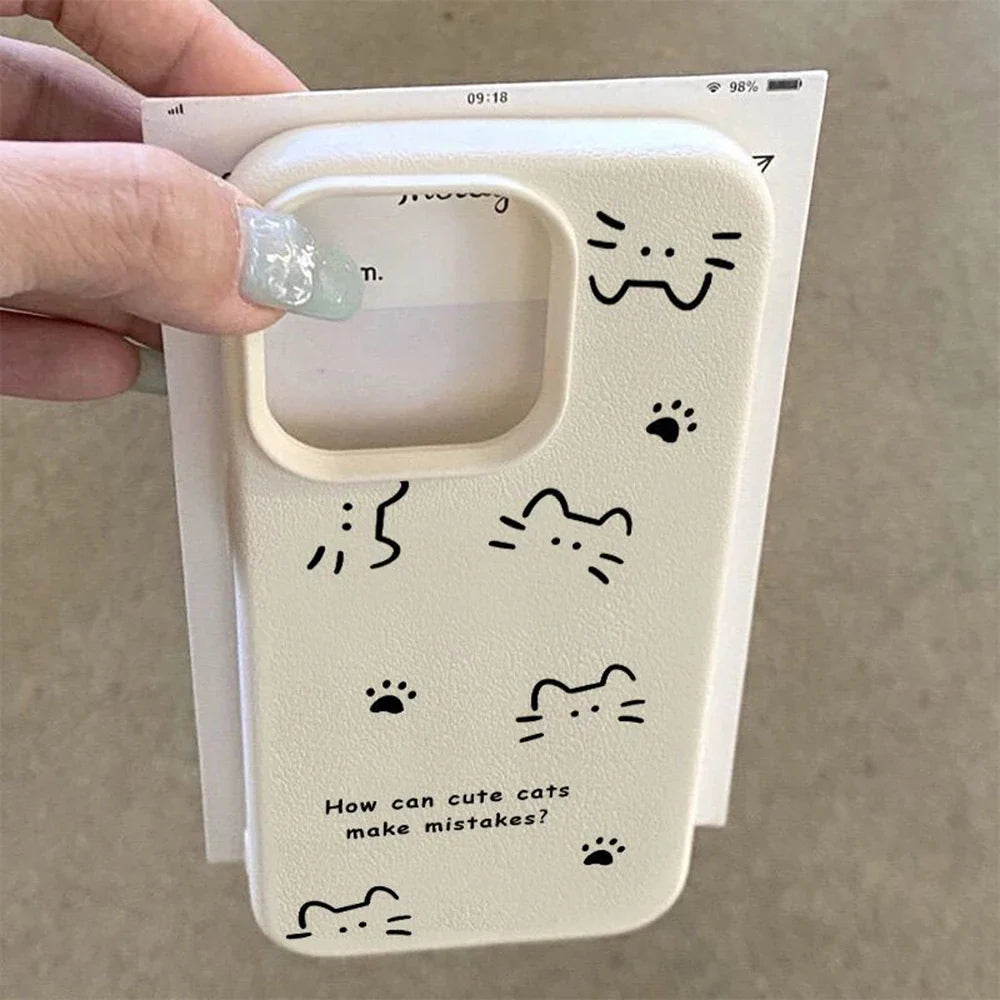Lines Cute Cat Phone Case