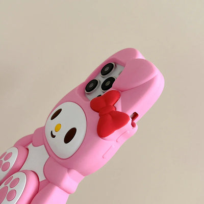 Cute 3D Cartoon My Melody Stretching Feet Stand Holder Phone Case