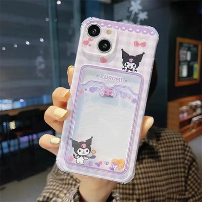 Kuromi Melody Card Holder Slot Bag Soft Silicone Phone Case