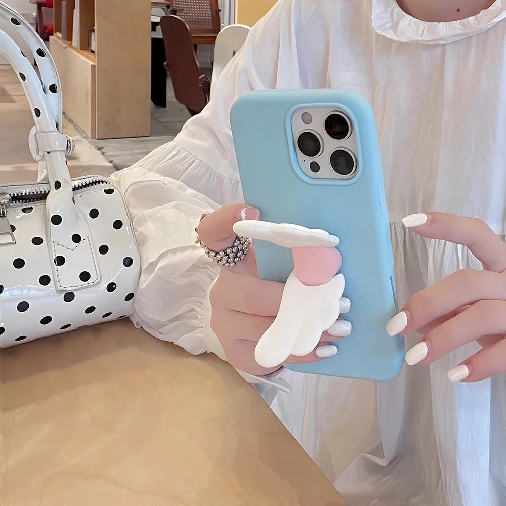 Cute 3D Angel Wings Case With Stand Holder Cover Phone Case