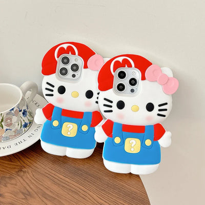 Kawaii 3D Cartoon Hello Kitty Soft Silicone Phone Case
