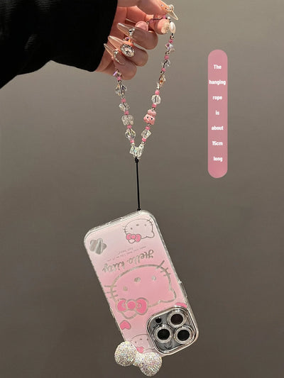 CuteThree dimensional sparkling diamond bow Hello Kitty Phone Case
