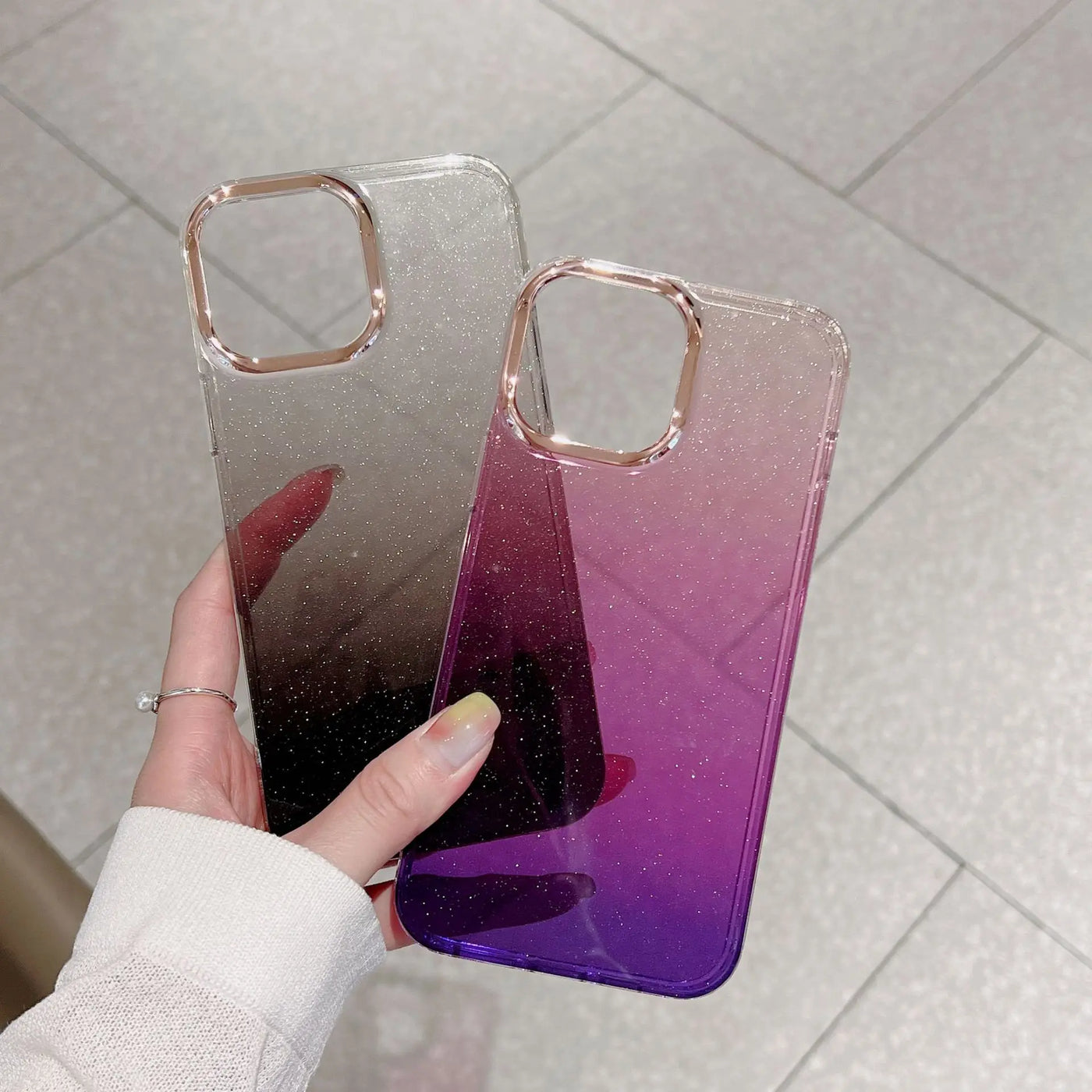 High End Starry Sky Gradient Glitter Phone Case