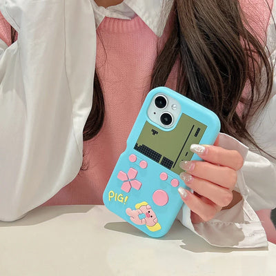 Funny Game Player Pig Soft Silicone Phone Case
