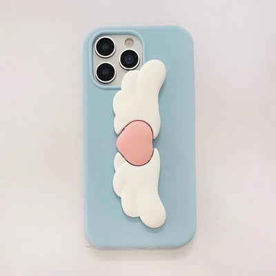 Cute 3D Angel Wings Case With Stand Holder Cover Phone Case
