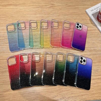 High End Starry Sky Gradient Glitter Phone Case