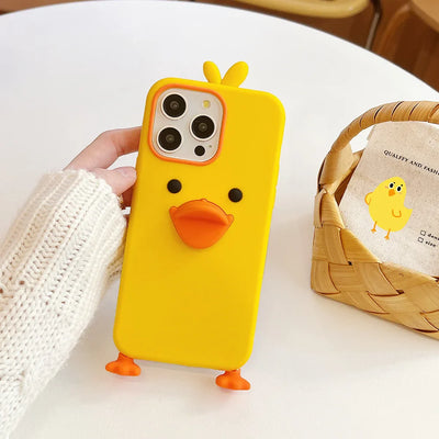 Cute Cartoon Yellow Duck Soft Silicone Phone Case