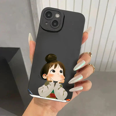 Cute Angry Little Girl Printed Silicone Phone Case
