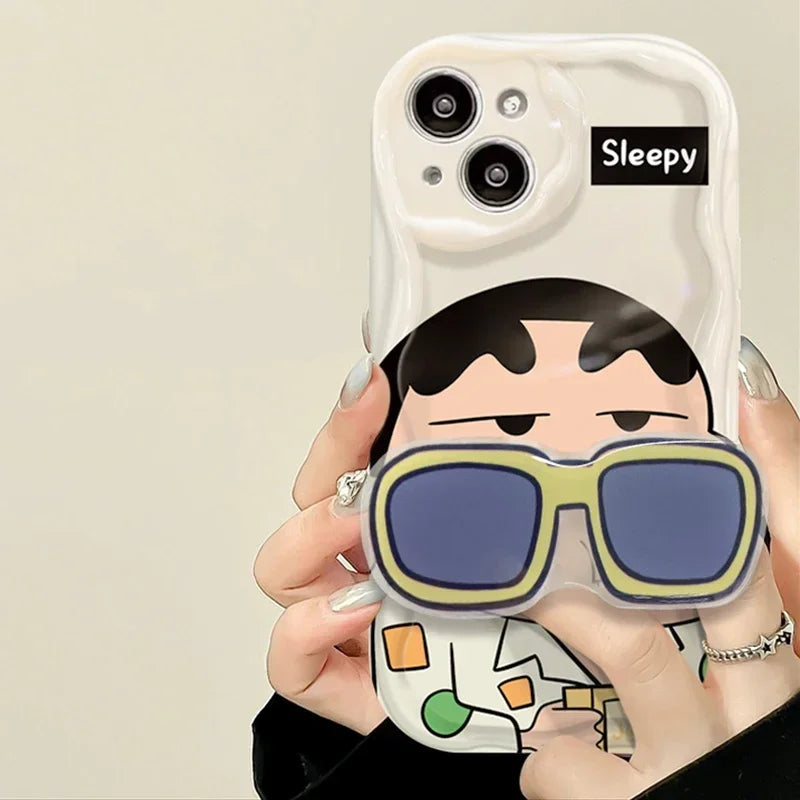 Crayon ShinChan Glasses Holder Phone Case
