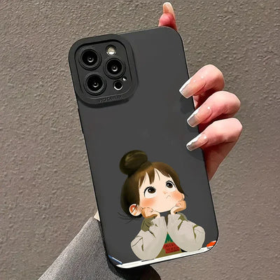 Cute Angry Little Girl Printed Silicone Phone Case