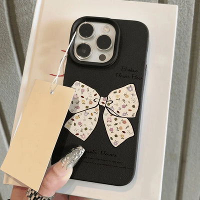 Cute Bow Silicone Leather Phone Case