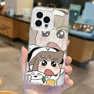 Cute Crayon Shin-chans Couple Gradient Phone Case